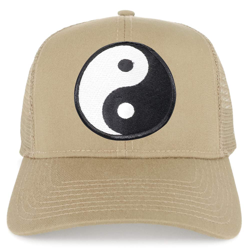 Armycrew White Yin Yang Patch Structured Mesh Trucker Cap