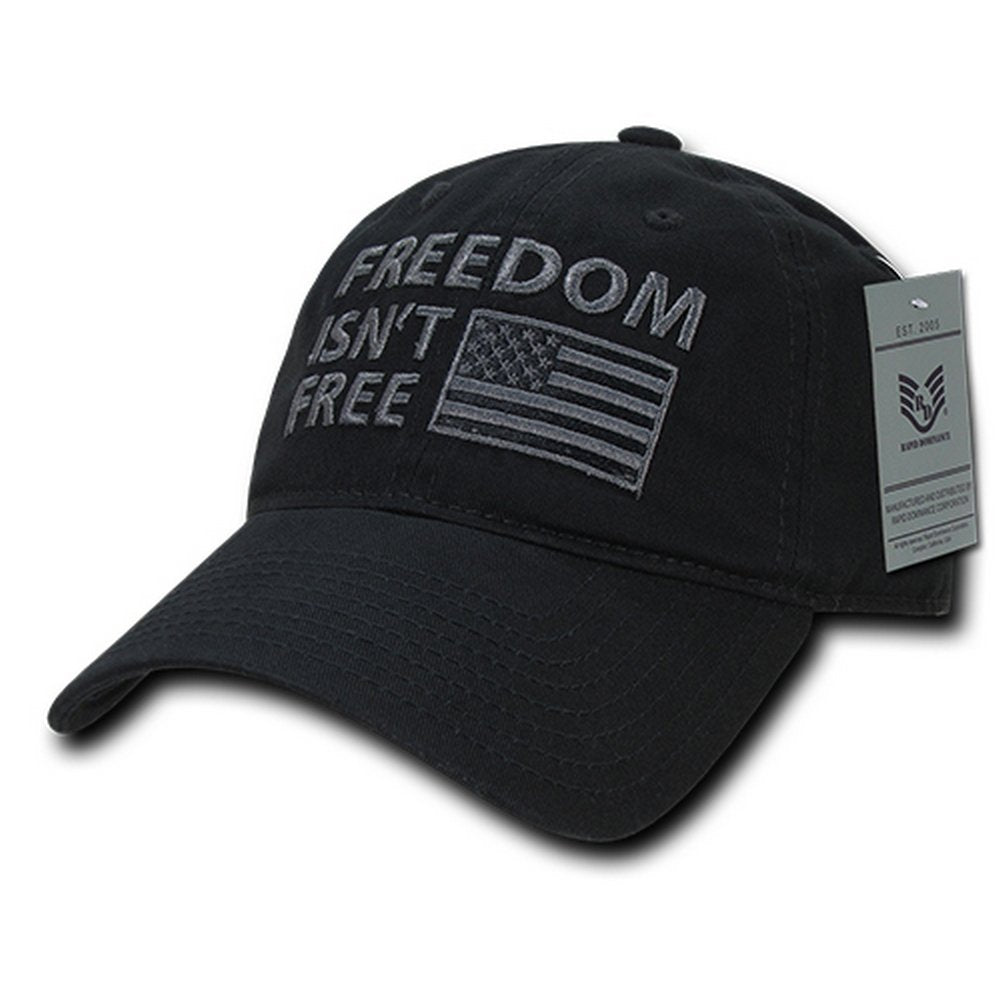 Armycrew Freedom Isn't Free Embroidered Soft Crown Washed Cotton Baseball Cap