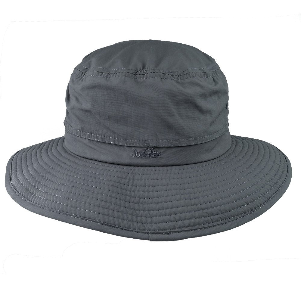 American Outdoorsman Sport Activity Taslon UV Protection Bucket Hat with Flap - Charcoal - L