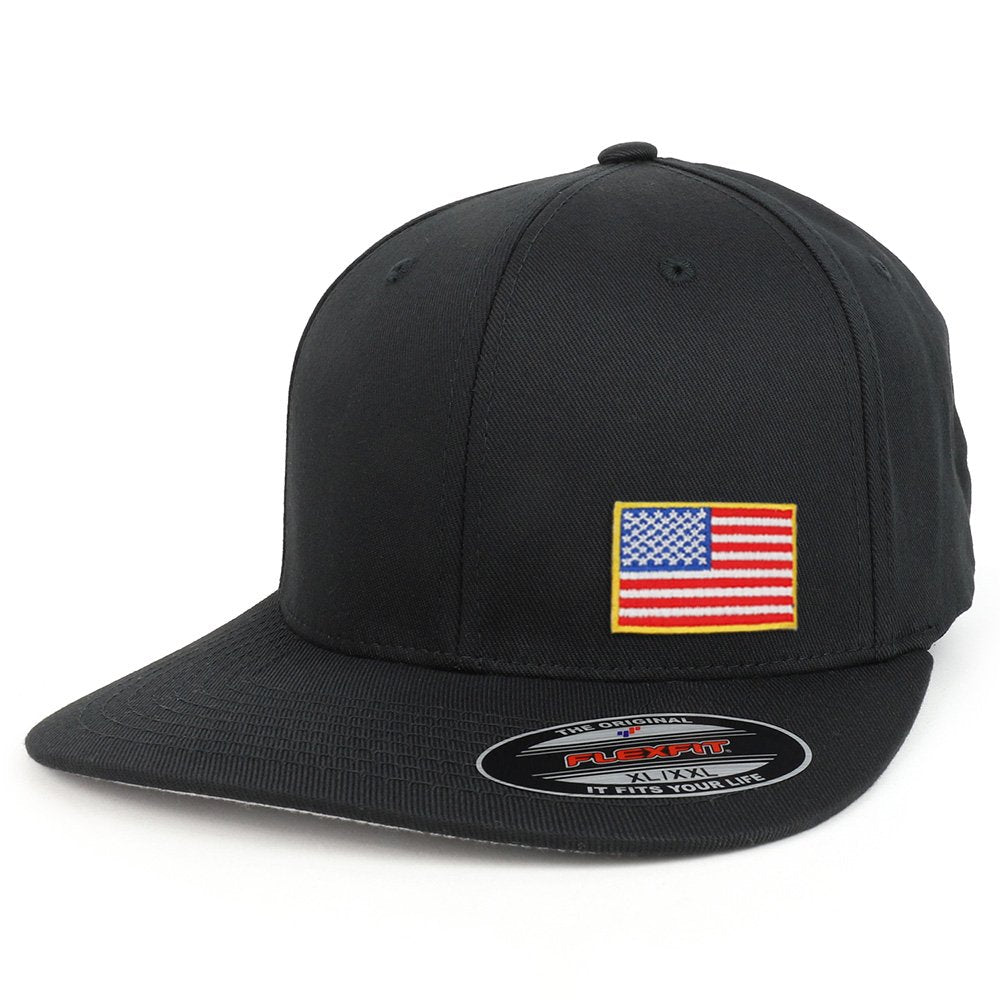 Armycrew XXL USA American Flag Embroidered Iron On Patch Flexfit Cap
