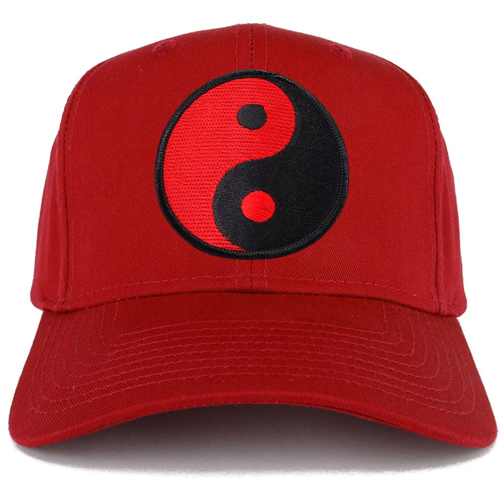 Armycrew Red Yin Yang Patch Structured Baseball Cap