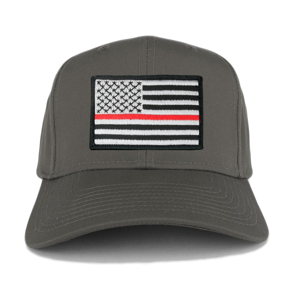 USA American Flag Logo Embroidered Iron On Patch Snap Back Cap - Charcoal