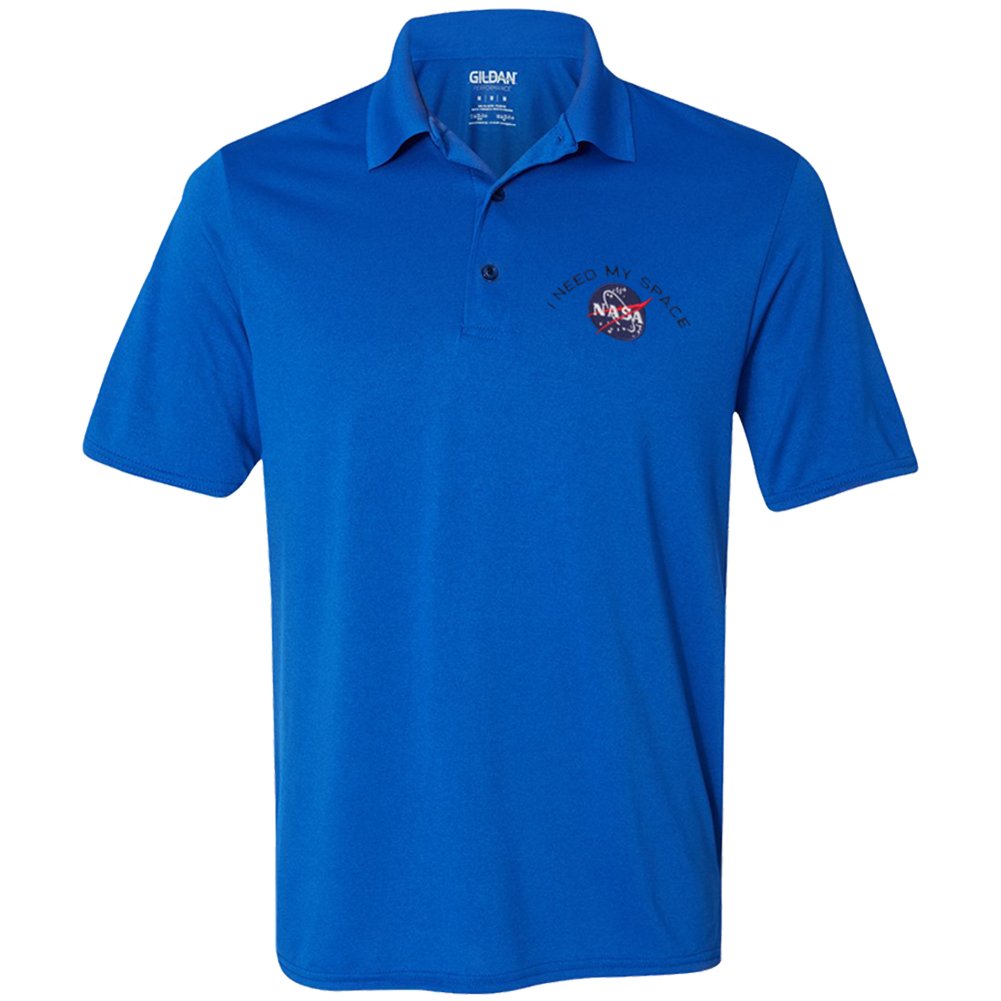 Mens NASA I Need My Space Meatball Embroidered Poly Jersey Sport Shirt
