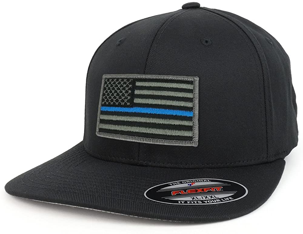 Armycrew XXL USA American Flag Embroidered Iron On Patch Flexfit Cap