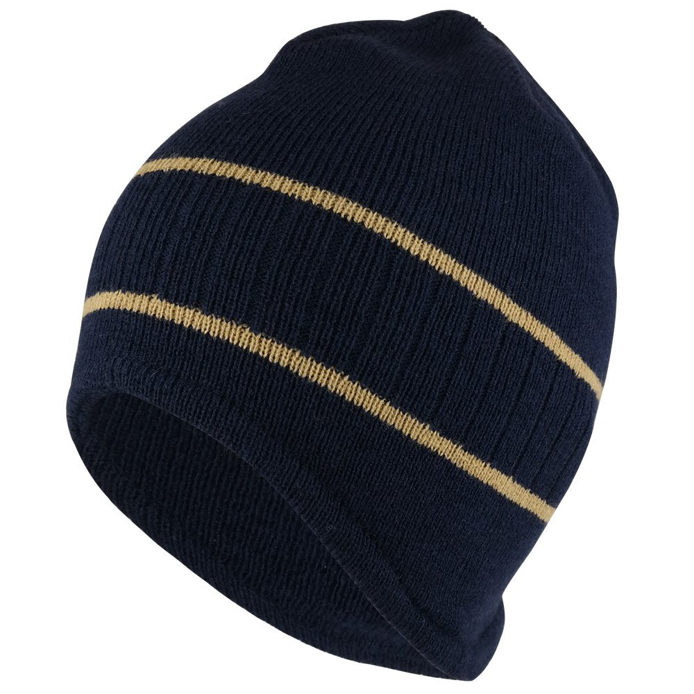 Armycrew Double Striped Acrylic Knit Warm Winter Beanie Cap - Royal RED