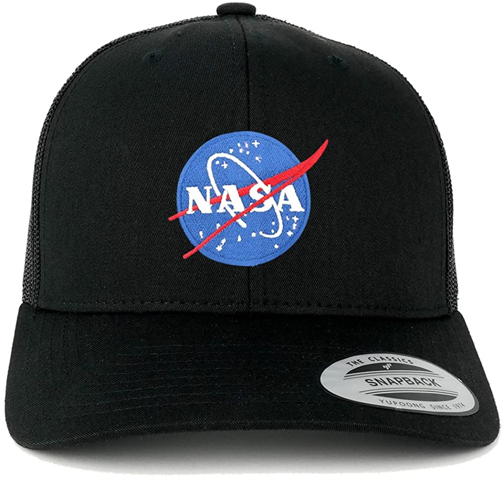 Armycrew Flexfit Small NASA Insignia Embroidered Patch Emblem Snapback Mesh Trucker Cap