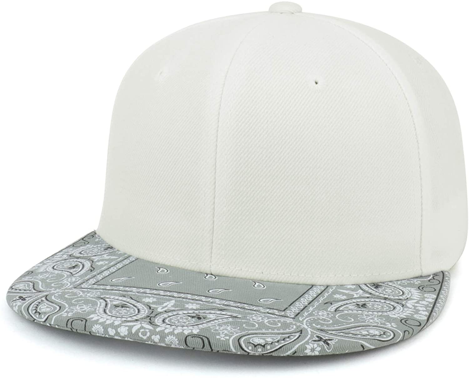 Armycrew Paisley Bandana Print Flat Bill Snapback Cap