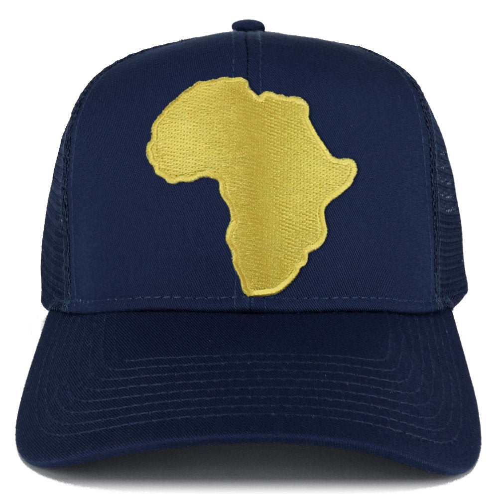 Armycrew Golden Africa Continent Map Patch Snapback Mesh Trucker Cap
