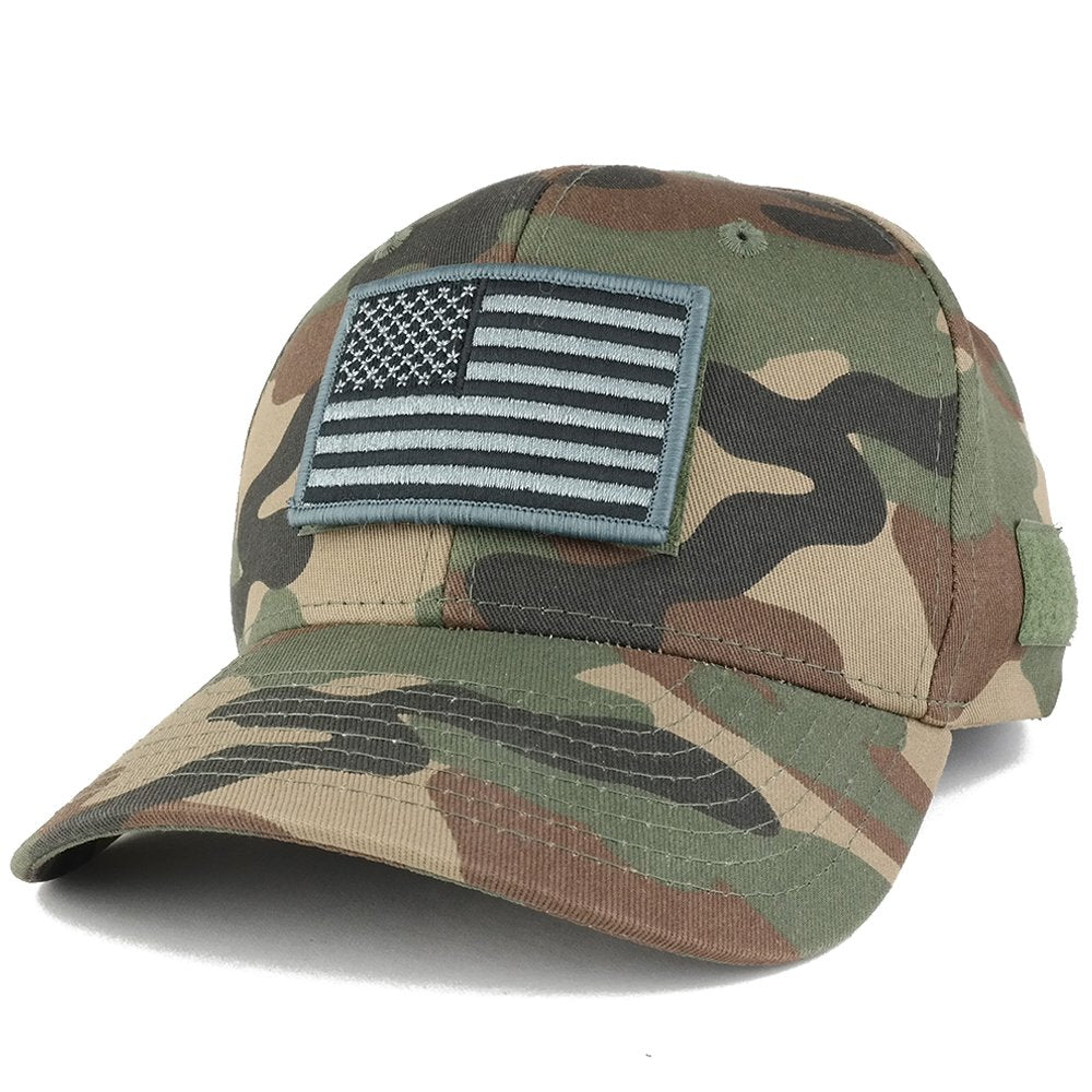 Armycrew American Flag Black 2 Tactical Embroidered Patch Adjustable Structured Operator Cap