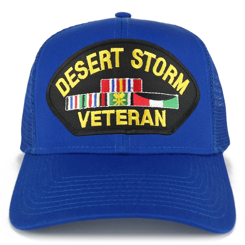 Armycrew Desert Storm Veteran Embroidered Patch Snapback Mesh Trucker Cap