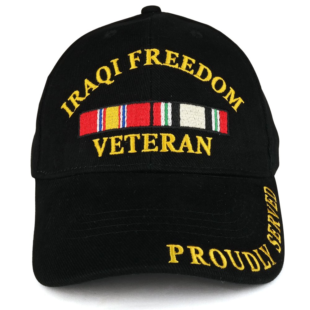 Armycrew Iraqi Freedom War Veteran Ribbon Embroidered Structured Baseb
