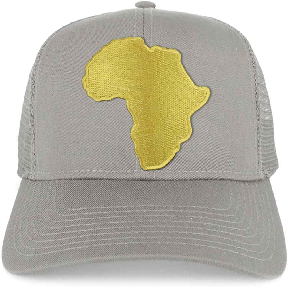 Armycrew Golden Africa Continent Map Patch Snapback Mesh Trucker Cap