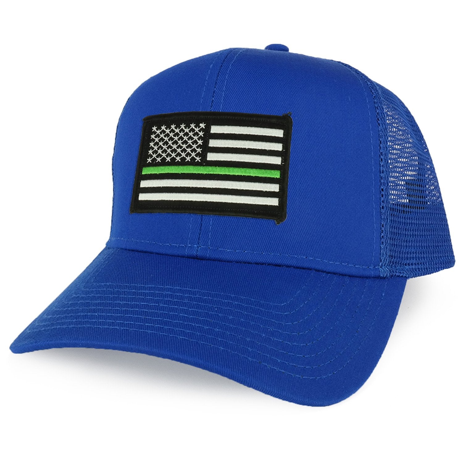 Armycrew XXL Oversize Thin Green Line USA Flag Patch Mesh Back Trucker Baseball Cap