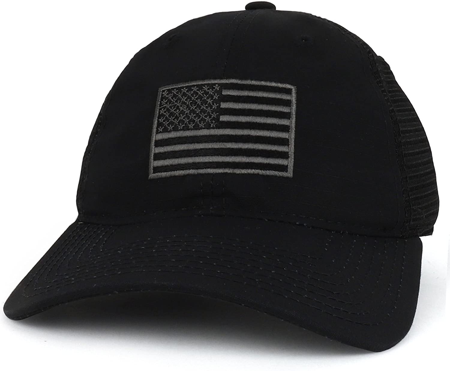 Armycrew USA Flag Patch Embroidered Ripstop Trucker Mesh Back Cap