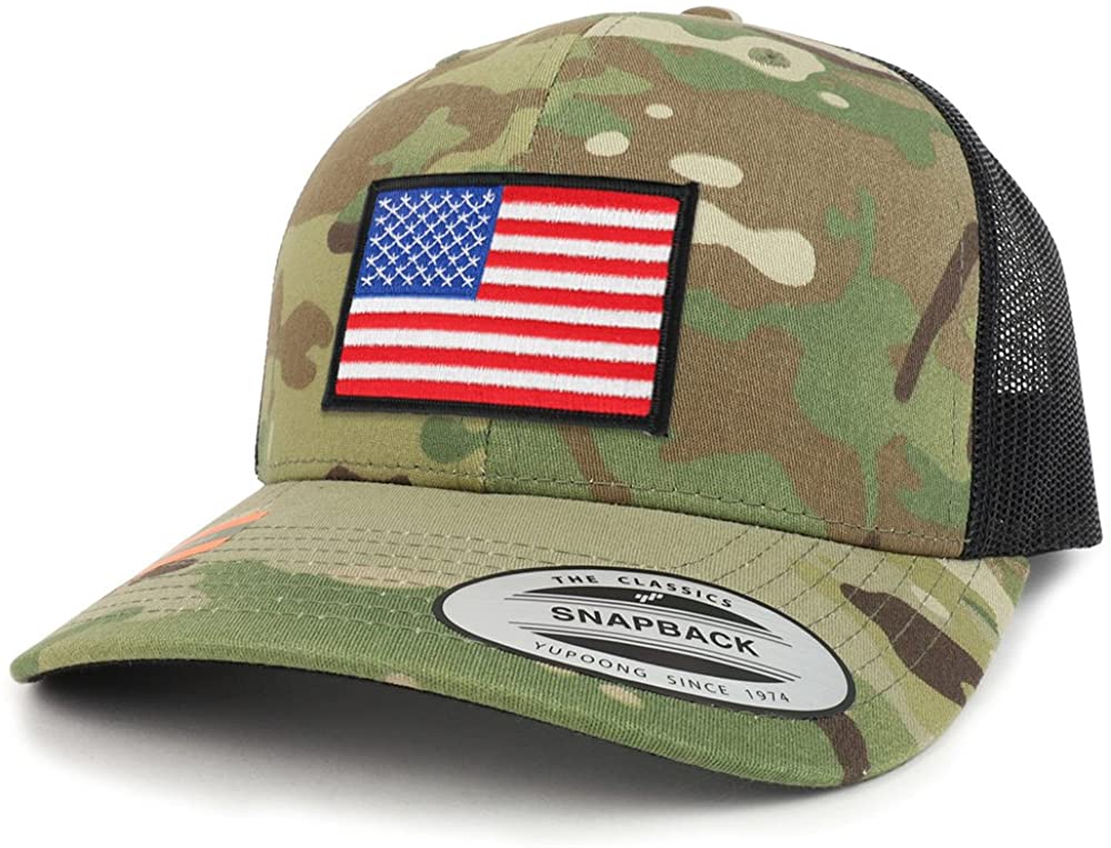 Armycrew Assorted USA Patch Camouflage Structured Trucker Mesh Baseball Cap