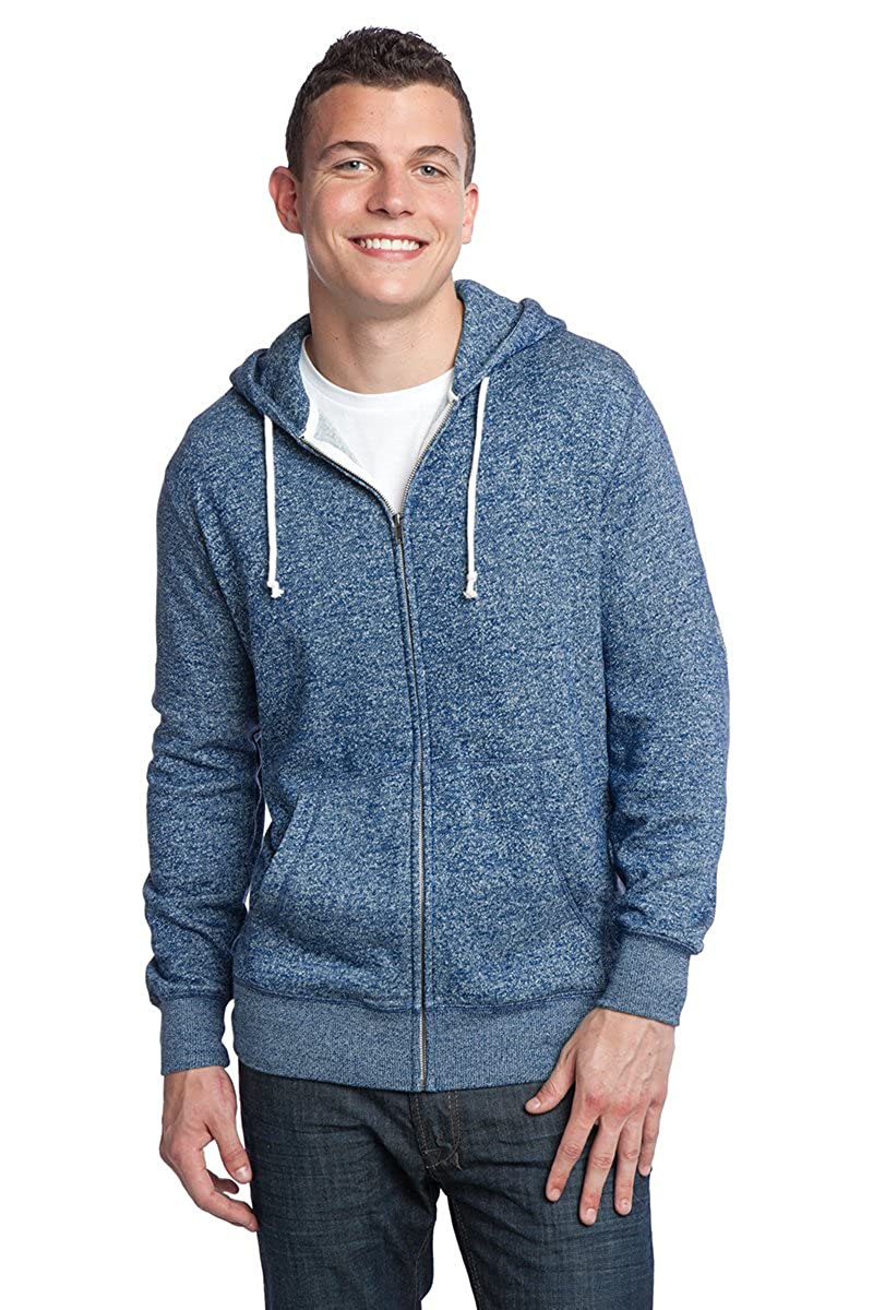 Armycrew Two Tone Marled Fleece Zip Up Hoodie Sweater