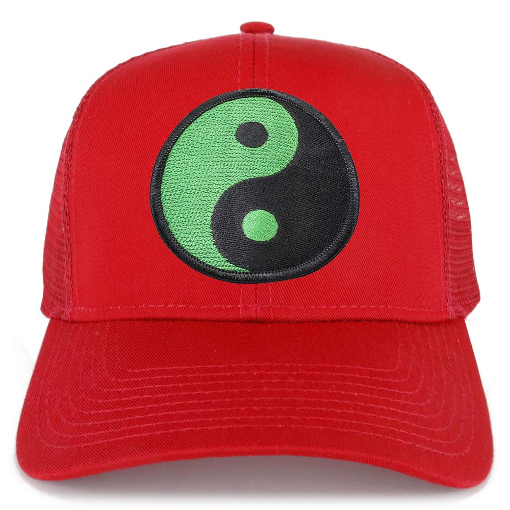 Armycrew Green Yin Yang Patch Structured Mesh Trucker Cap