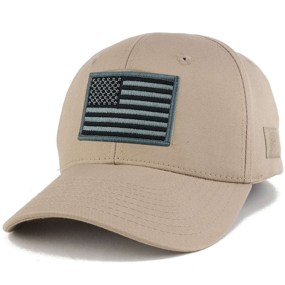 Armycrew American Flag Black 2 Tactical Embroidered Patch Adjustable Structured Operator Cap