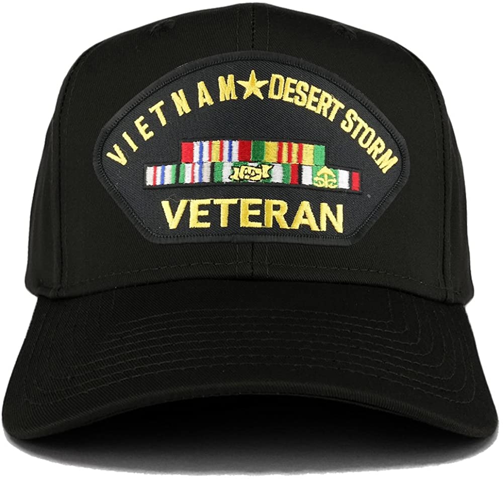 Armycrew XXL Oversize Vietnam Desert Storm Veteran Patch Baseball Cap