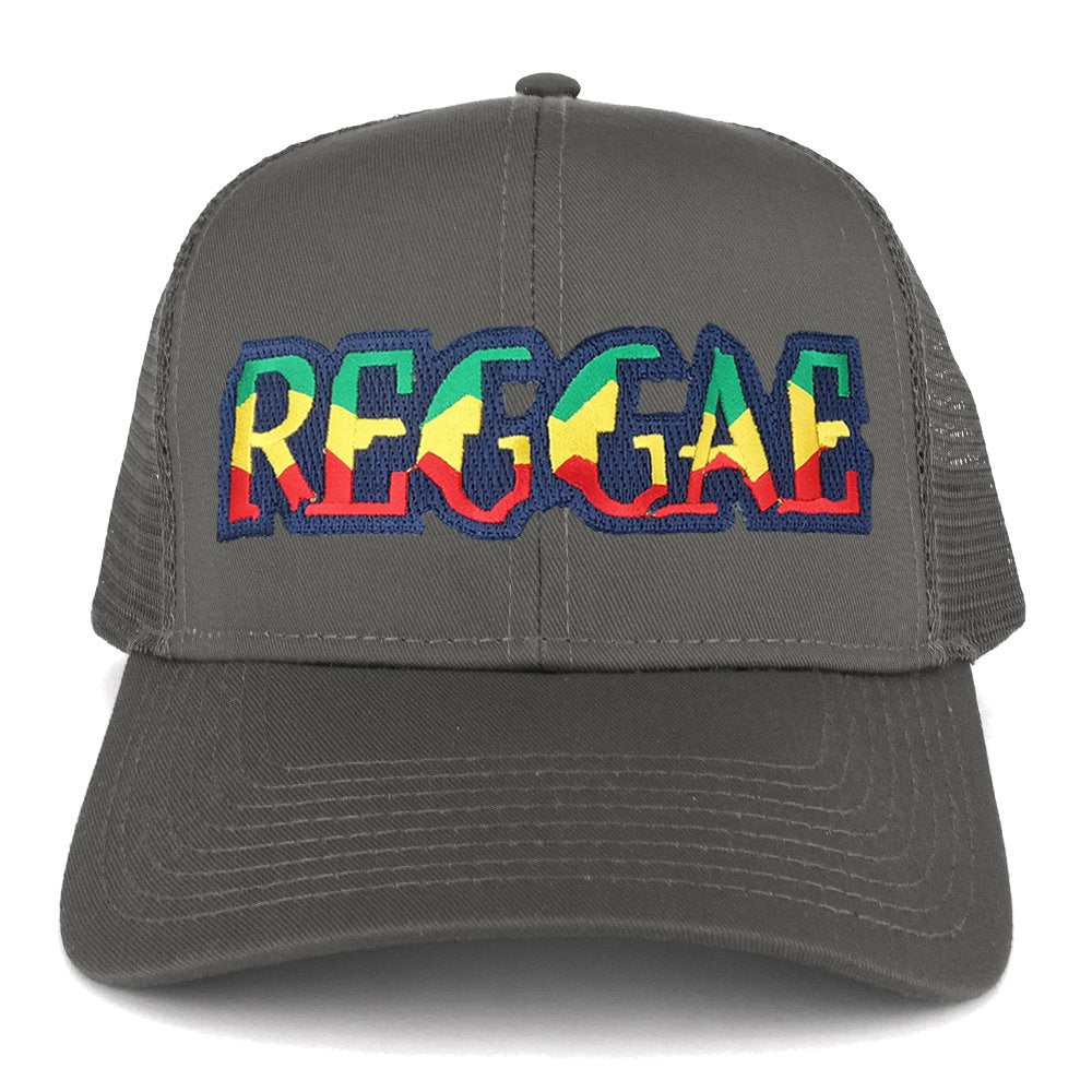 Reggae RGY Text Cutout Iron on Embroidered Patch Adjustable Trucker Cap