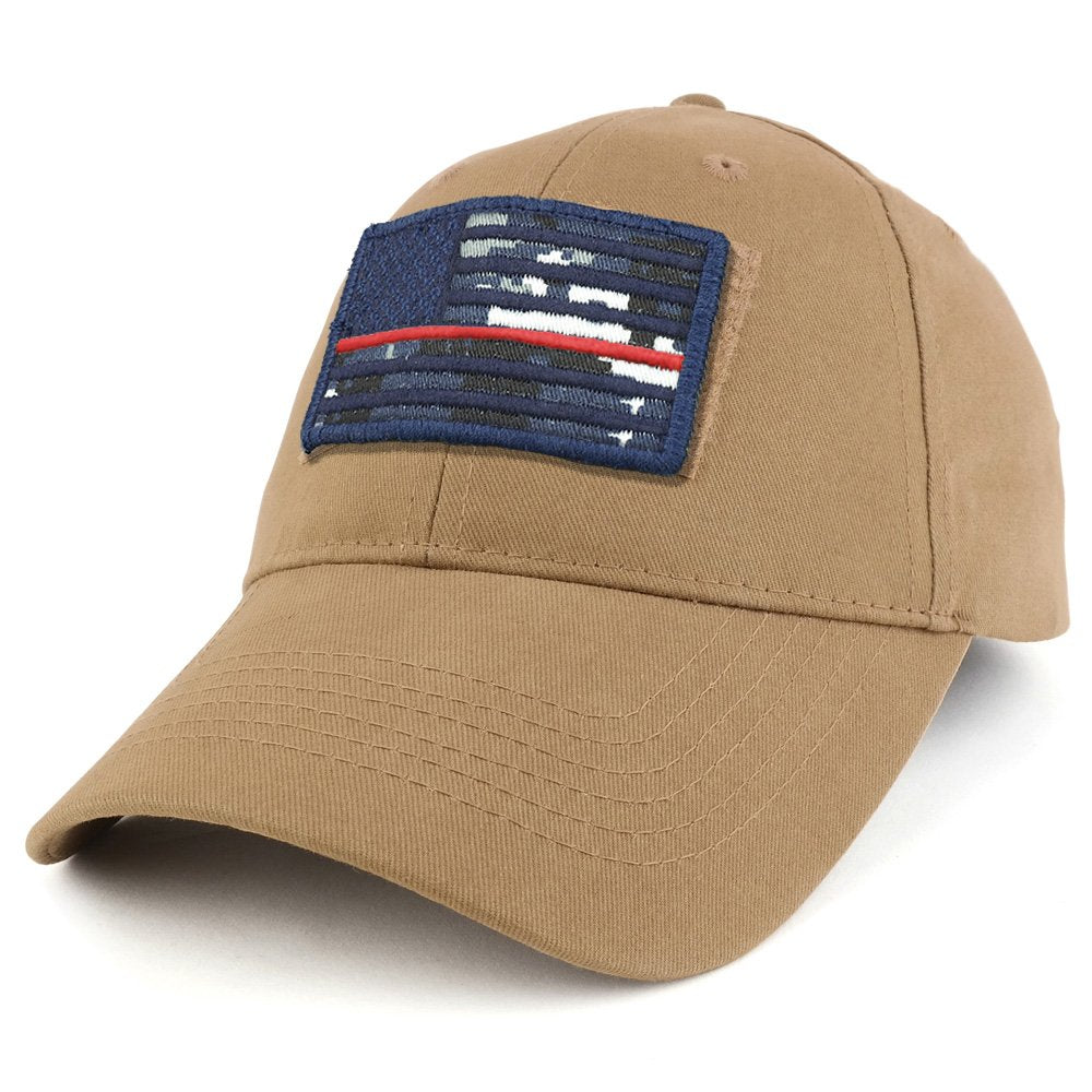 Armycrew USA Navy Thin Red Flag Tactical Patch Cotton Adjustable Baseball Cap