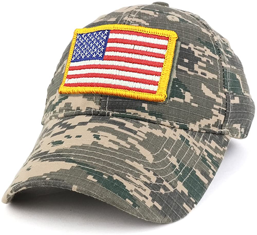 Armycrew USA Yellow Flag Tactical Patch Cotton Adjustable Baseball Cap