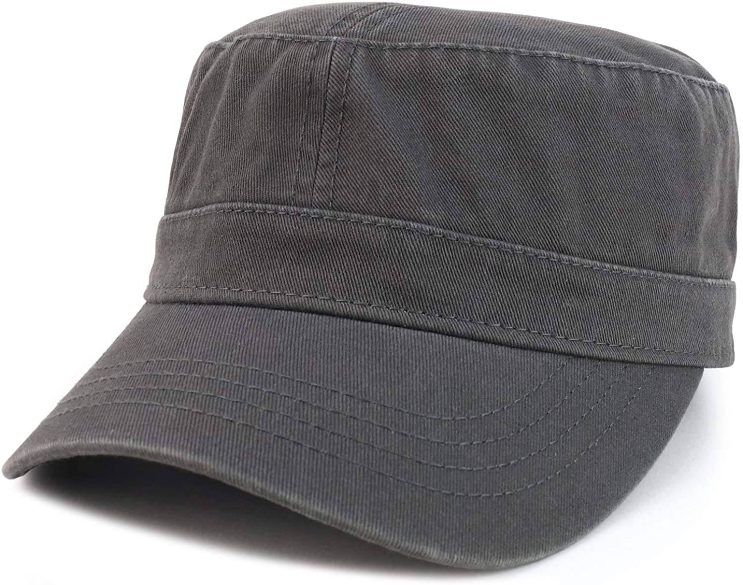 Armycrew Garment Washed Cotton Twill Military Style Flat Top Hat