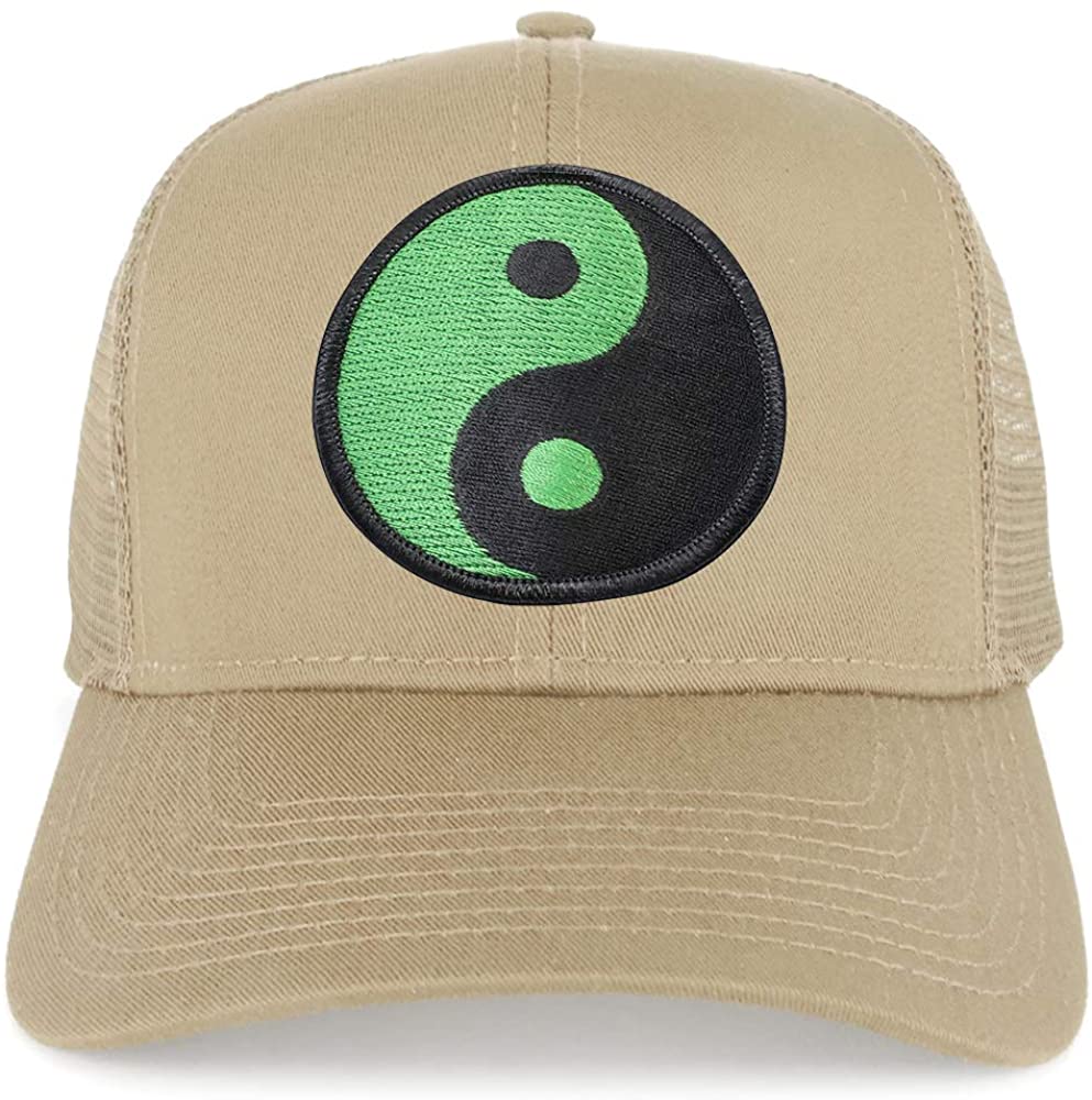Armycrew Green Yin Yang Patch Structured Mesh Trucker Cap