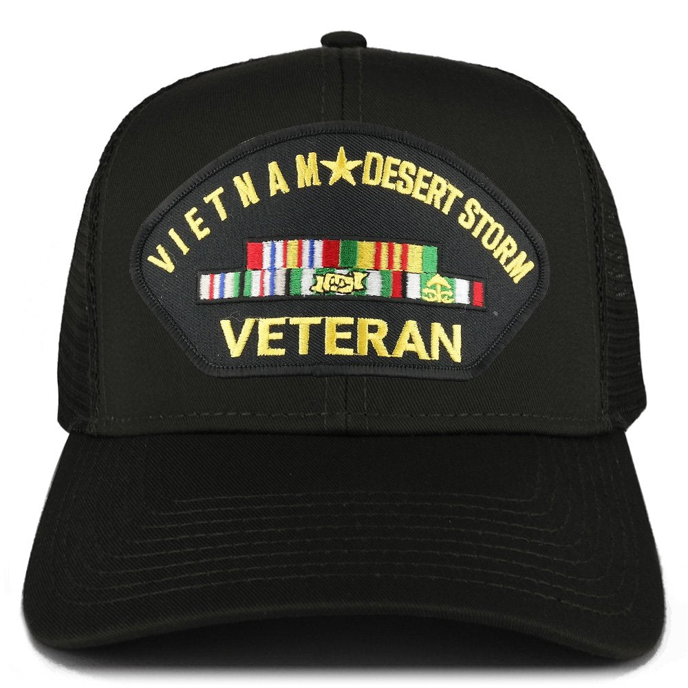 Armycrew XXL Oversize Vietnam Desert Storm Veteran Patch Mesh Back Trucker Cap