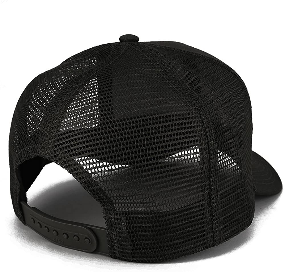 Armycrew USA American Flag Embroidered Patch Snapback Mesh Trucker Cap - Black