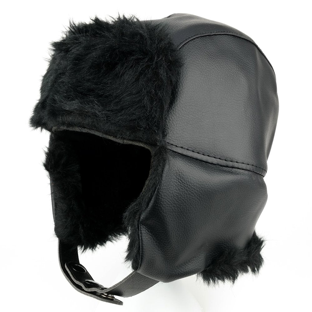 Armycrew Vinyl Fur Trimmed Trooper Hat with Insulated Ear Flaps