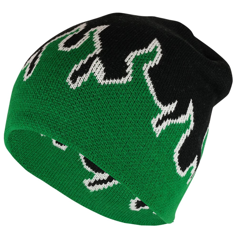Armycrew Kids Fire Flame Pattern Knitted Short Beanie Cap