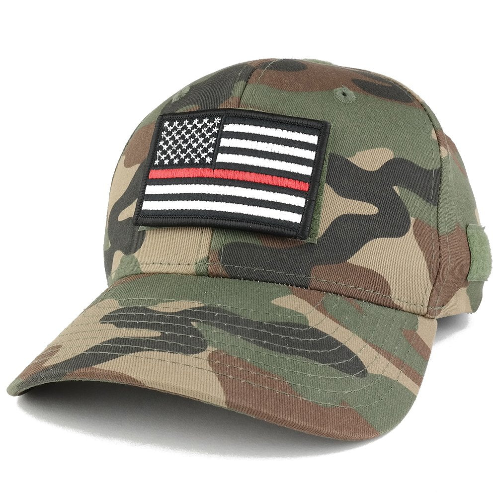 Thin Red Line Tactical Embroidered USA Flag Patch Adjustable Structured Operator Cap