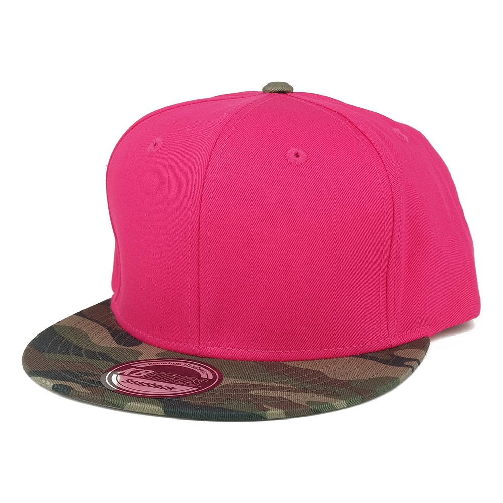 Kbethos Camo Pattern Flat Bill Snapback Cap