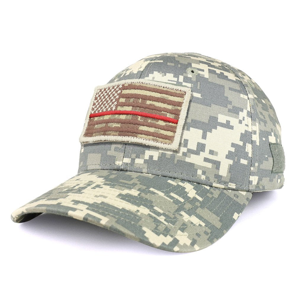 Armycrew USA Desert Digital Thin Red Tactical Patch Structured Baseball Cap