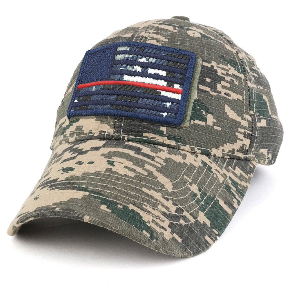 Armycrew USA Navy Thin Red Flag Tactical Patch Cotton Adjustable Baseball Cap