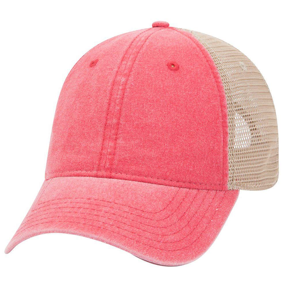 Armycrew Low Profile Washed Pigment Dyed Cotton Mesh Back Trucker Cap