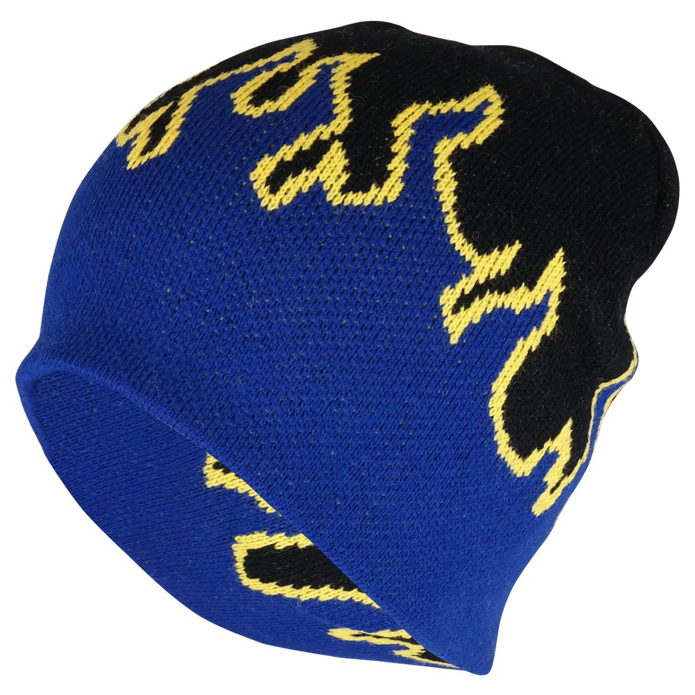 Armycrew Kids Fire Flame Pattern Knitted Short Beanie Cap