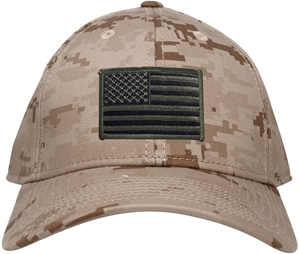 Low Profile US American Flag Patch Camo Cap - DES