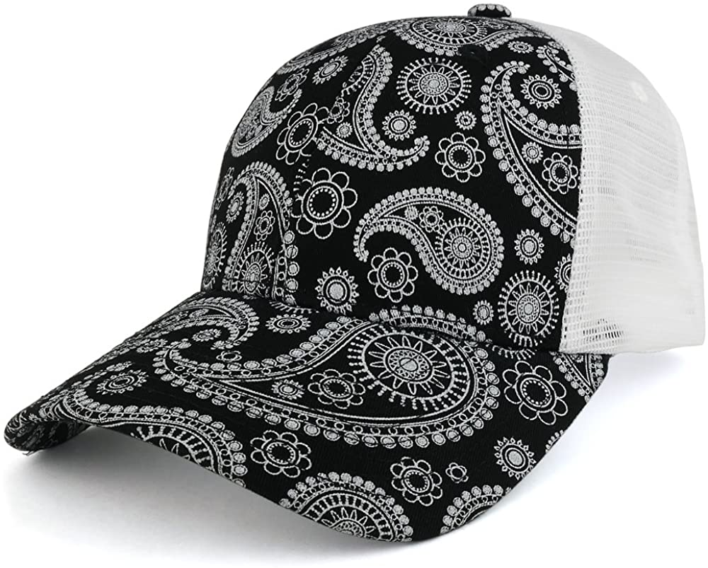 Paisley Bandana Printed Trucker Mesh Back Adjustable Baseball Cap