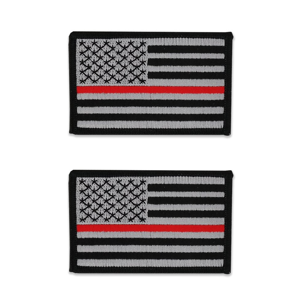 USA American Patriotic Flag Embroidered Iron On Patch 2 Piece Pack