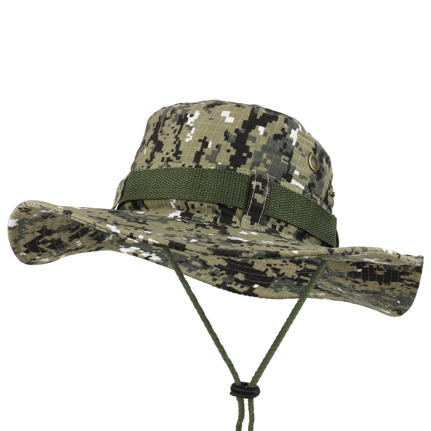 Armycrew Military Digital Camouflage Outdoor Fisherman Chin Cord Boonie Hat
