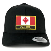 Armycrew Flexfit Canada Flag with Text Embroidered Iron on Patch Snapback Mesh Back Cap