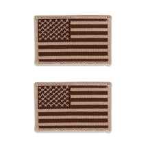 USA American Patriotic Flag Embroidered Iron On Patch 2 Piece Pack