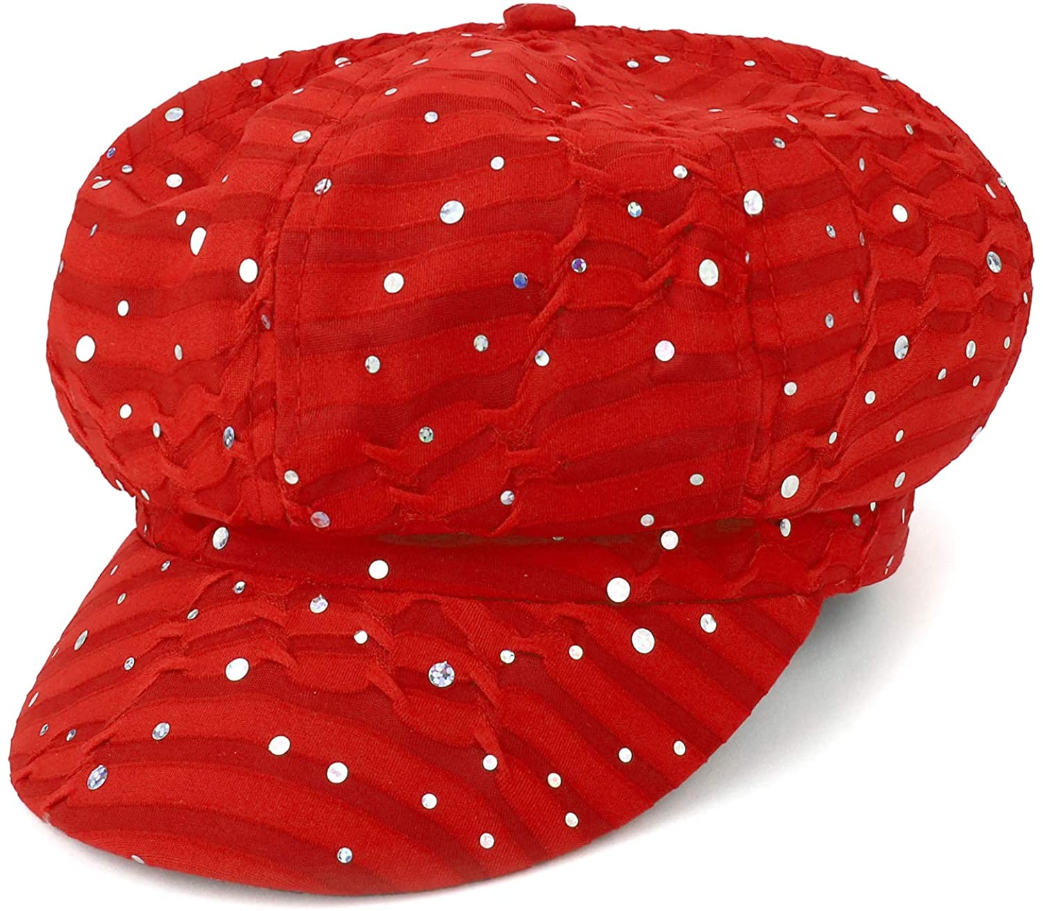 Armycrew Elastic Band Sparkle Sequin Glitter Newsboy Cap