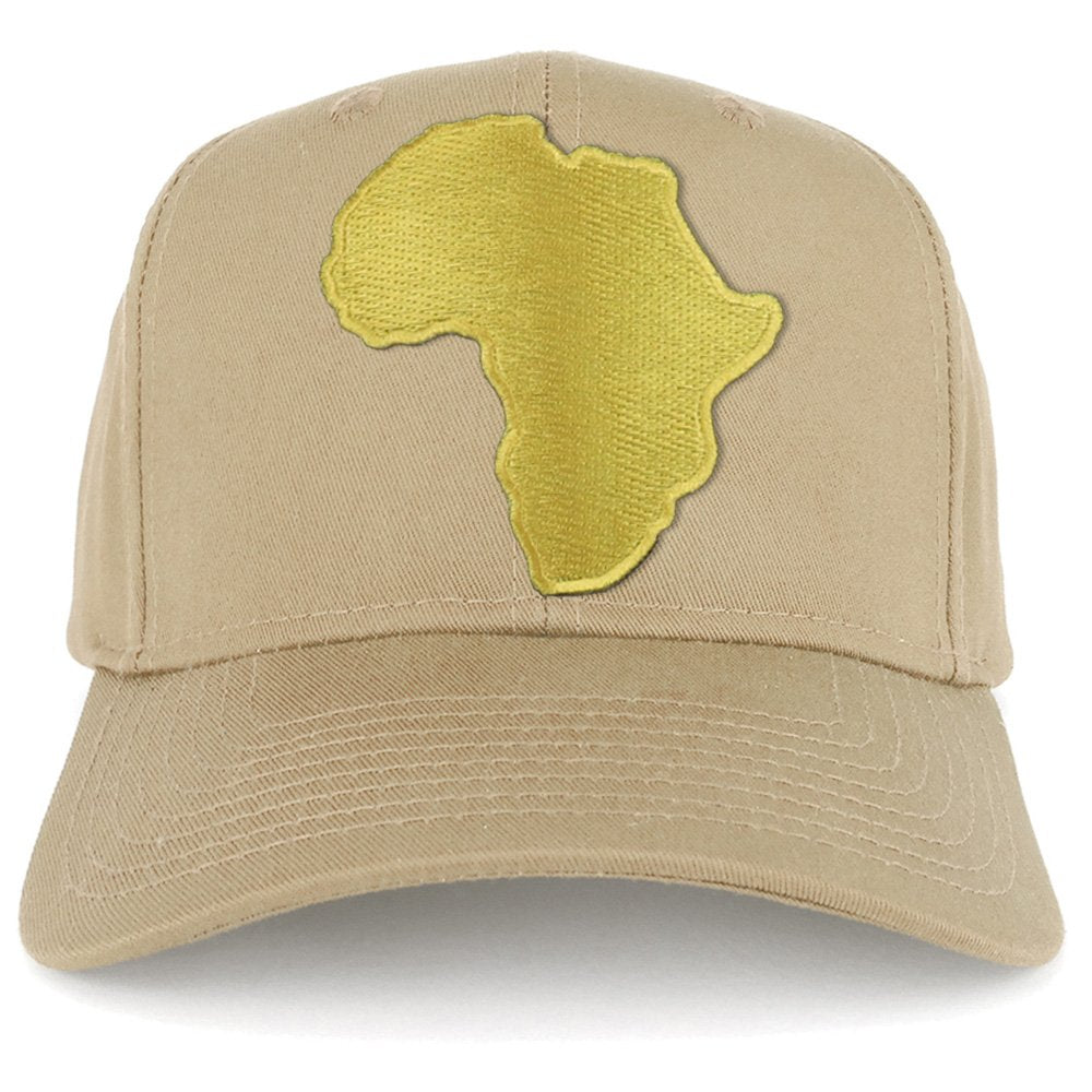 Armycrew Golden Africa Continent Map Patch Snapback Baseball Cap