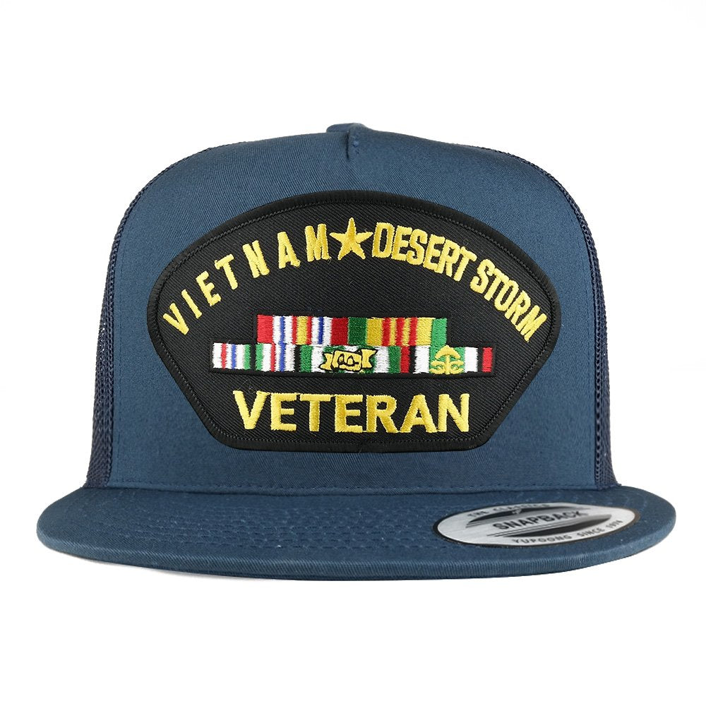 Armycrew 5 Panel Vietnam and Desert Storm Veteran Patch Flatbill Mesh Snapback