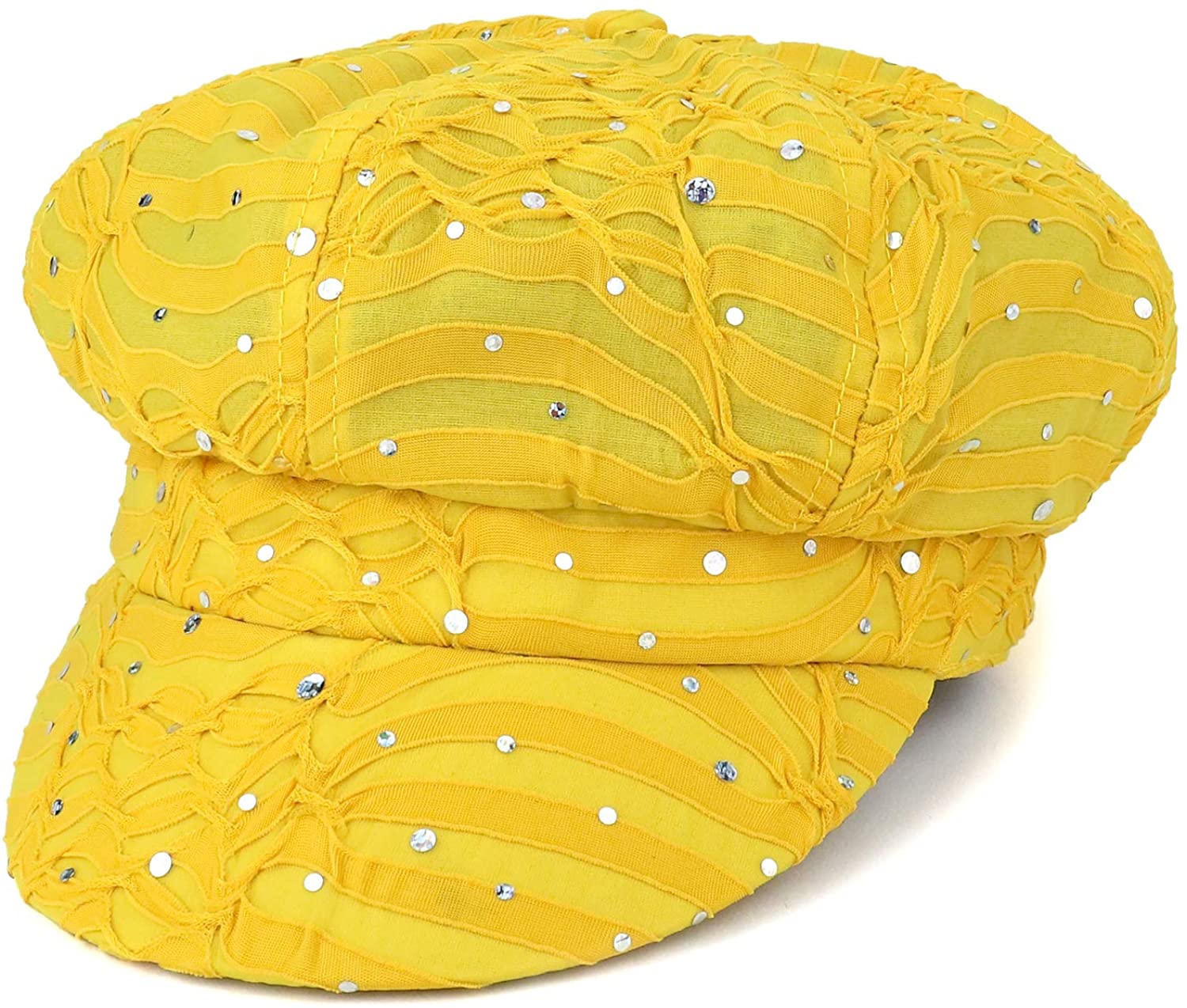 Armycrew Elastic Band Sparkle Sequin Glitter Newsboy Cap