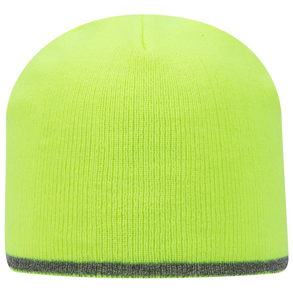 Armycrew 8 Inches Reflective Knit Short Beanie - Black
