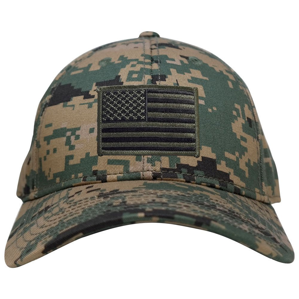 Armycrew Low Profile US American Flag Patch Camo Cap - MCU